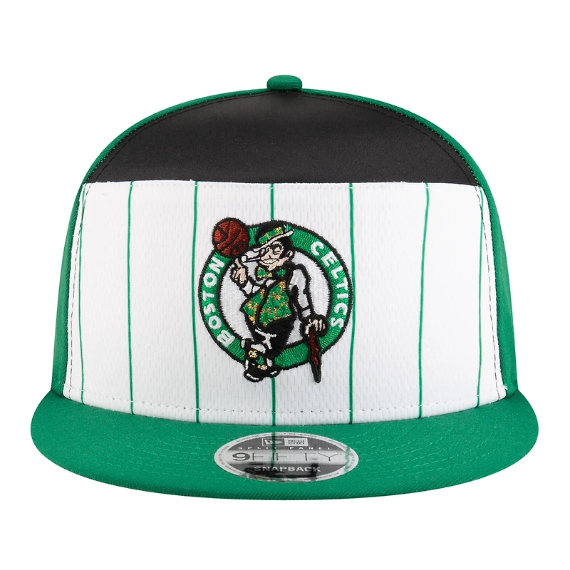 Youth New Era  White/Kelly Green Boston Celtics 2025 NBA Tip Off Split Panel 9FIFTY Snapback Hat