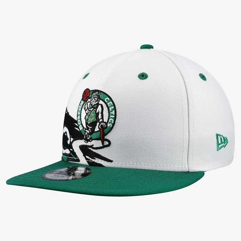 Youth New Era  White/Kelly Green Boston Celtics Swept 9FIFTY Snapback Hat