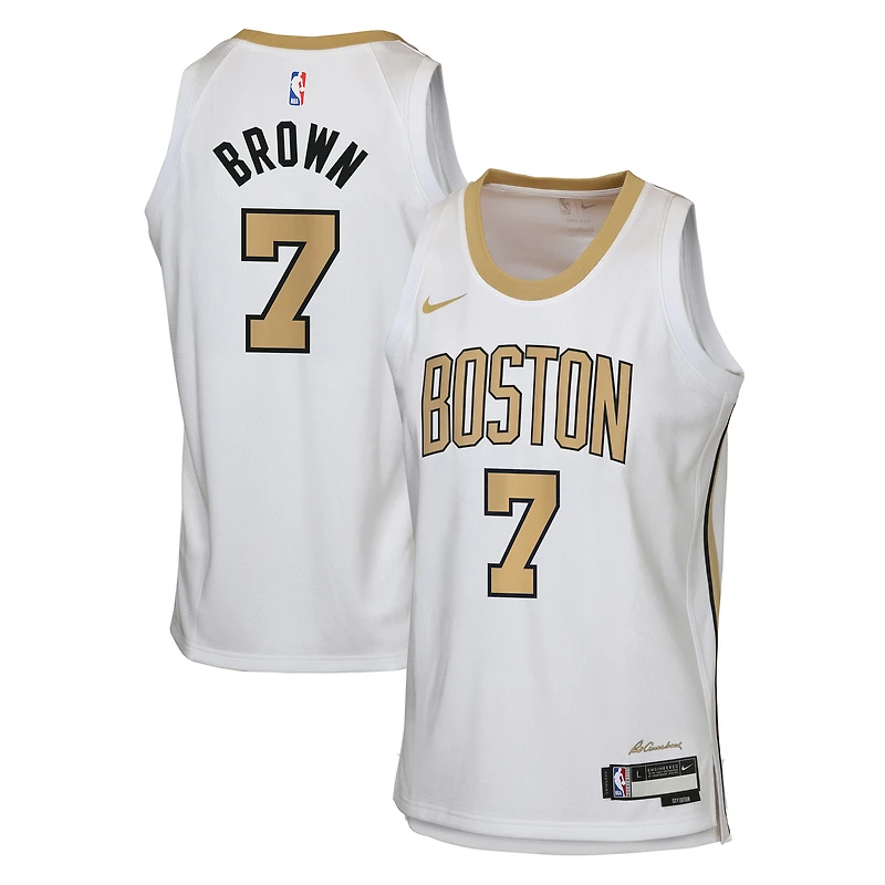Youth Nike Jaylen Brown White Boston Celtics 2025/26 City Edition Swingman Jersey