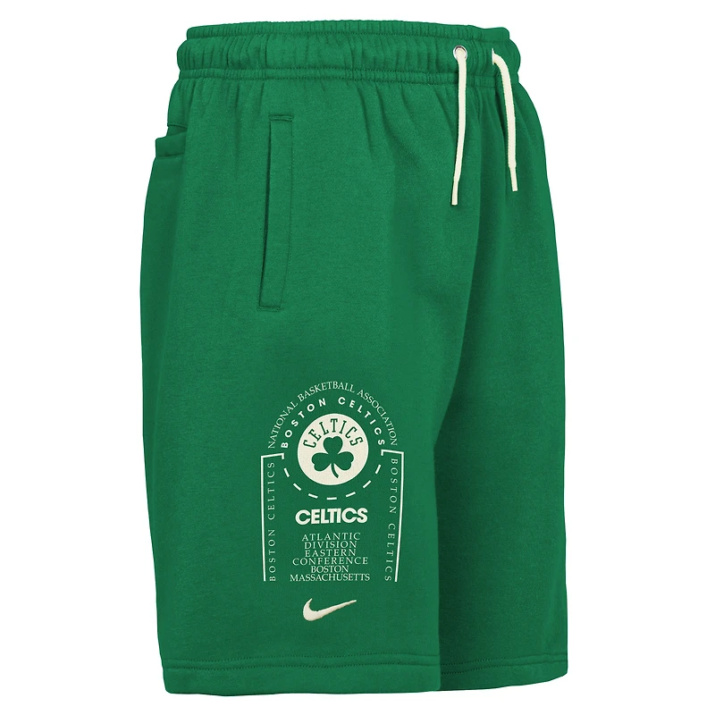 Youth Nike Kelly Green Boston Celtics Courtside Club Fleece Shorts