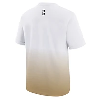 T-shirt Nike Max90 City Edition blanc/or Boston Celtics pour jeunes, saison 2025/26