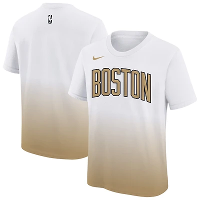 Youth Nike White/Gold Boston Celtics 2025/26 City Edition Max90 T-Shirt