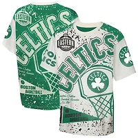 Youth Outerstuff Cream Boston Celtics Top Player All-Over-Print T-Shirt