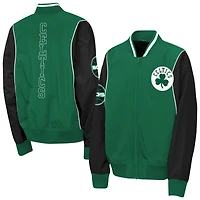 Youth Outerstuff Kelly Green/Black Boston Celtics Two-Pointer Full-Zip Windbreaker