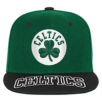 Casquette snapback bicolore vert Kelly/noir des Boston Celtics pour jeunes Outerstuff