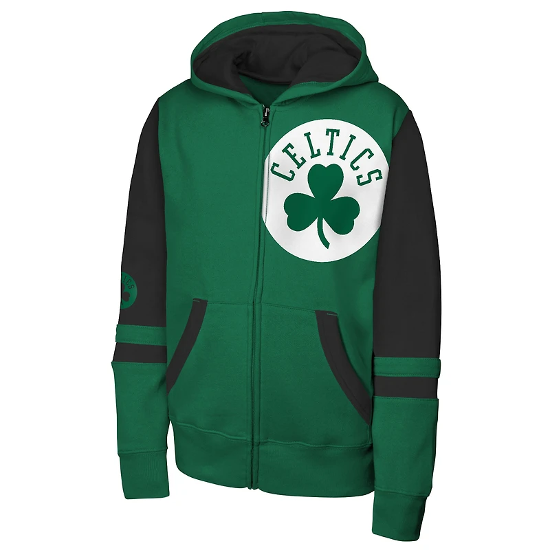 Sweat à capuche zippé Kelly Green Boston Celtics Straight to the League pour jeunes Outerstuff
