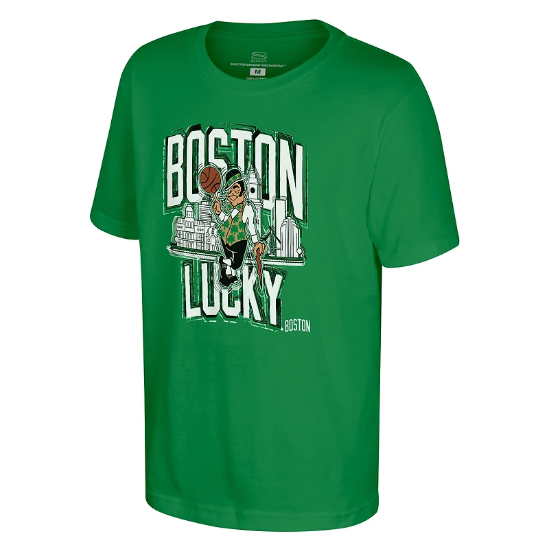 T-shirt Youth Stadium Essentials Kelly Green Boston Celtics Mascot City Elementized