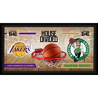 Collage encadré 10" x 20" des Celtics de Boston contre les Lakers de Los Angeles