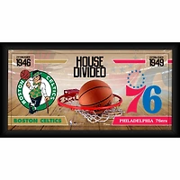 Boston Celtics vs. Philadelphia 76ers Framed 10" x 20" House Divided Collage