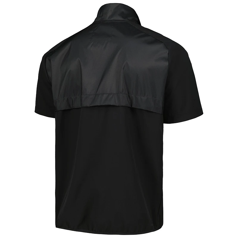 Veste adidas noire à manches courtes et quart de zip pour hommes Boston College Eagles Sideline AEROREADY