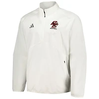 Veste adidas blanche Boston College Eagles Sideline AEROREADY Raglan Quarter-Zip pour hommes