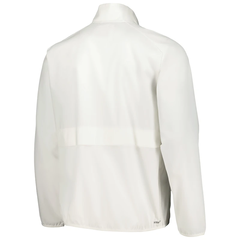 Veste adidas blanche Boston College Eagles Sideline AEROREADY Raglan Quarter-Zip pour hommes