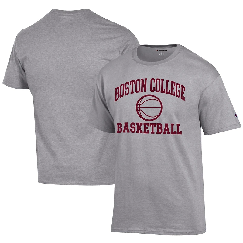 T-shirt de basket-ball gris Champion pour homme avec logo emblématique des Boston College Eagles