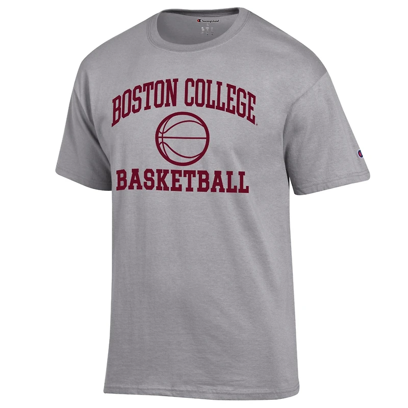 T-shirt de basket-ball gris Champion pour homme avec logo emblématique des Boston College Eagles
