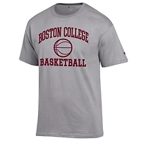 T-shirt de basket-ball gris Champion pour homme avec logo emblématique des Boston College Eagles