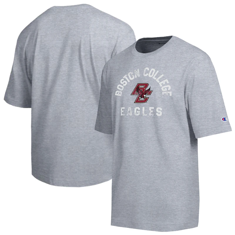 Men's Champion  Heather Gray Boston College Eagles Weathered Team T-Shirt