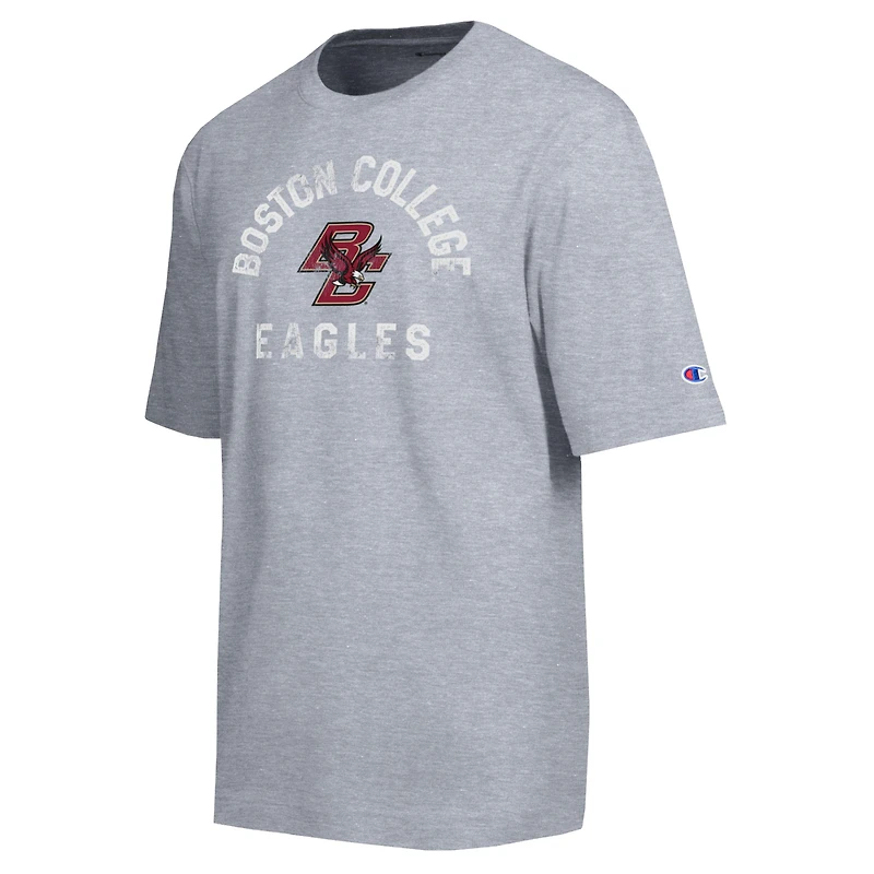 Men's Champion  Heather Gray Boston College Eagles Weathered Team T-Shirt