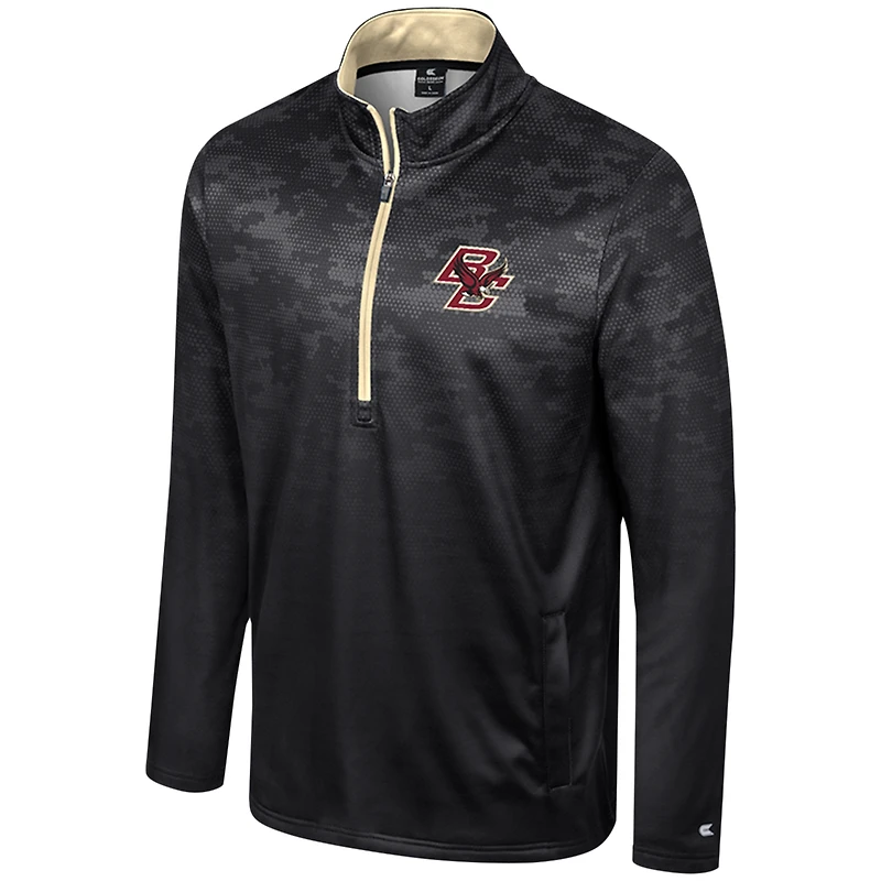 Veste à demi-zip Colosseum noire Boston College Eagles The Machine pour hommes