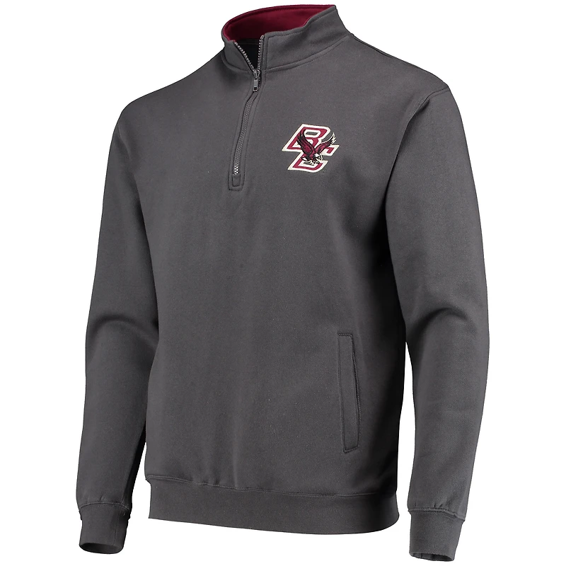Colosseum Charcoal Boston College Eagles Tortugas Logo Veste à enfiler quart de zip pour homme