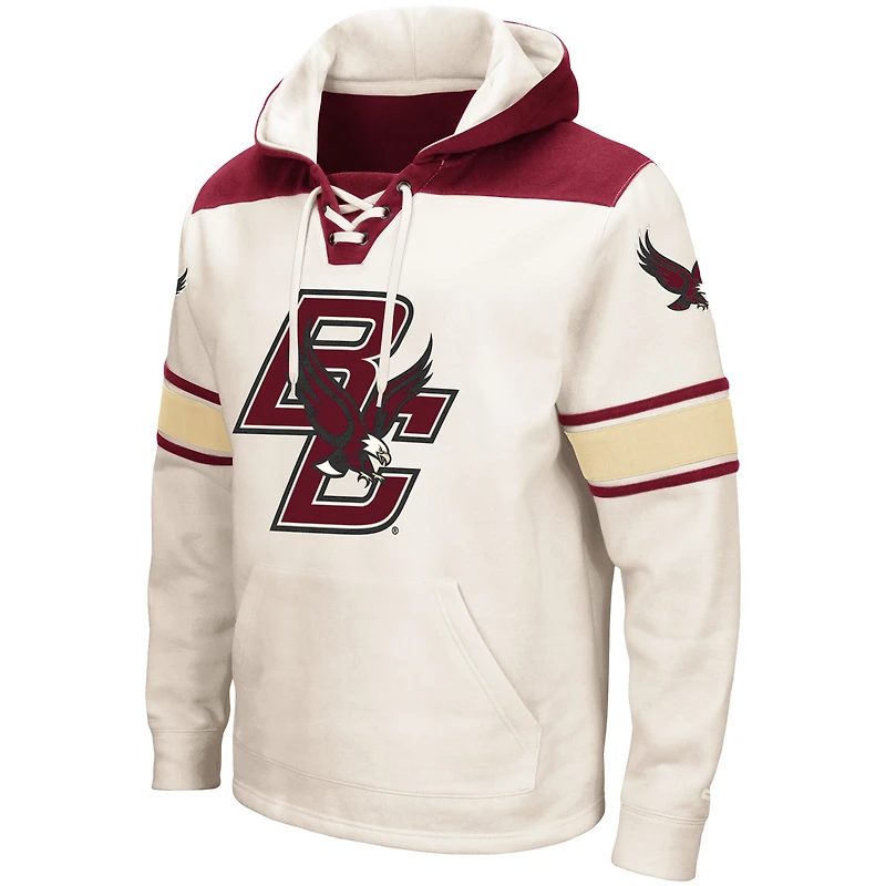 Sweat à capuche lacets Colosseum crème Boston College Eagles 2.0 pour hommes