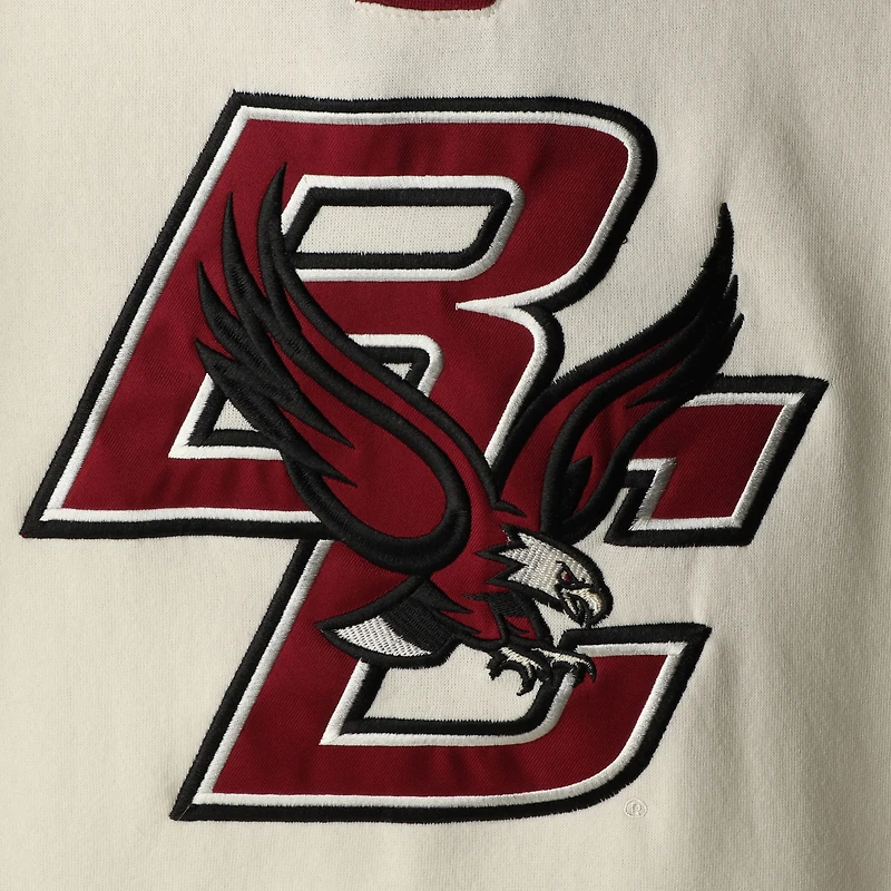 Sweat à capuche lacets Colosseum crème Boston College Eagles 2.0 pour hommes