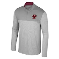 Men's Colosseum Gray Boston College Eagles Tuck Quarter-Zip Top