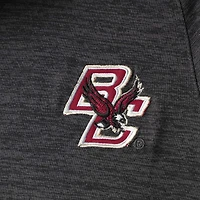 Men's Colosseum Heathered Black Boston College Eagles Down Swing Polo