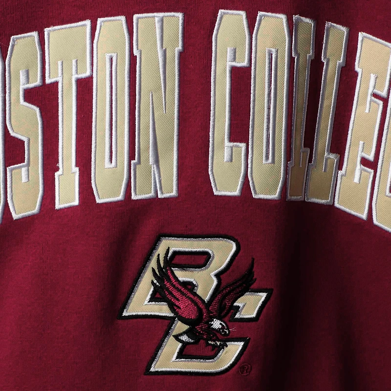 Men's Colosseum Maroon Boston College Eagles Arch & Logo Crew Neck Sweatshirt