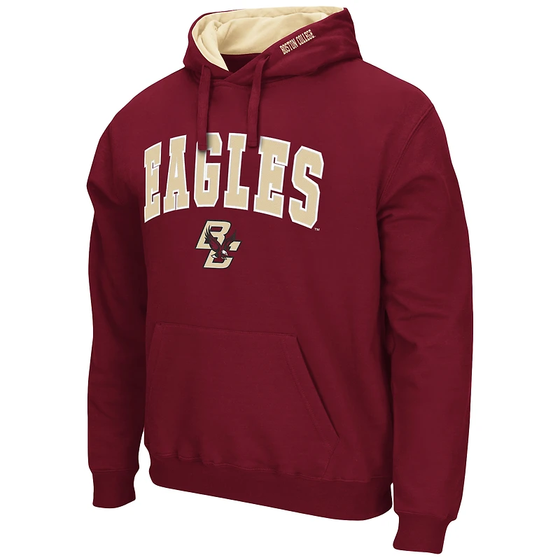 Men's Colosseum Maroon Boston College Eagles Arch and Logo Pullover Hoodie