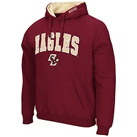 Men's Colosseum Maroon Boston College Eagles Arch and Logo Pullover Hoodie