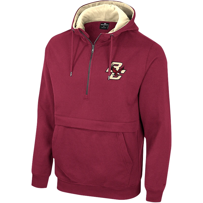 Sweat à capuche demi-zip pour hommes Colosseum Maroon Boston College Eagles Team