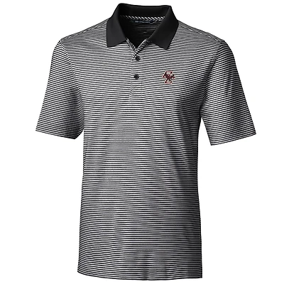Men's Cutter & Buck Black Boston College Eagles Big Tall Forge Tonal Stripe Polo