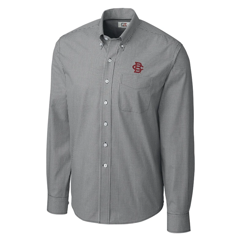 Chemise à manches longues vichy facile d'entretien pour homme, couleur anthracite, Cutter & Buck, Boston College Eagles Vault Epic