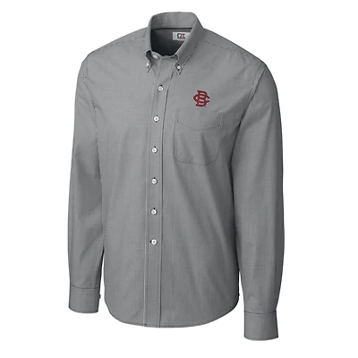 Chemise à manches longues vichy facile d'entretien pour homme, couleur anthracite, Cutter & Buck, Boston College Eagles Vault Epic