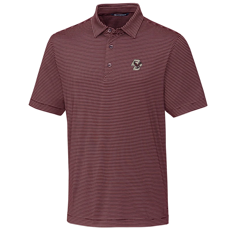 Men's Cutter & Buck Maroon Boston College Eagles Big Tall Forge Pencil Stripe Polo