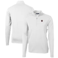 Pull-over zippé quart de tour en piqué écologique recyclé pour homme, blanc, Boston College Eagles, Virtue, grande taille