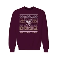 Sweat-shirt polaire à col rond bordeaux Boston College Eagles pour homme