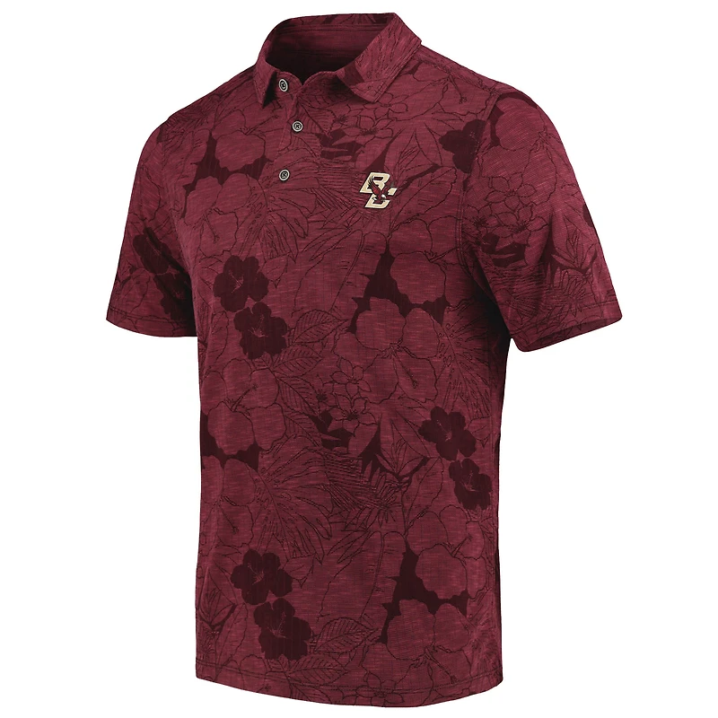 Polo Tommy Bahama Bordeaux Boston College Eagles Miramar Blooms pour homme