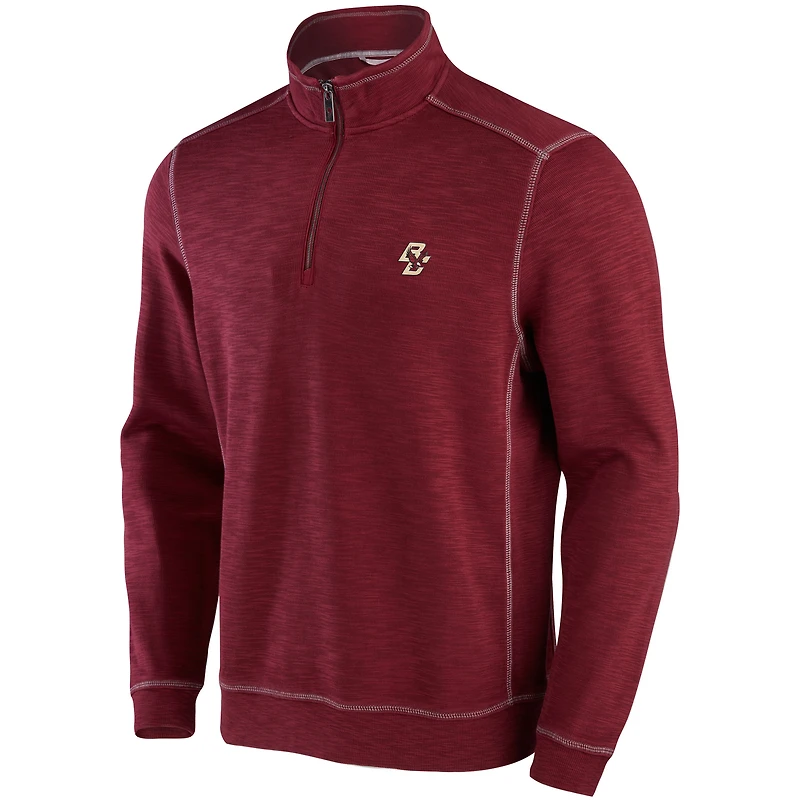 Tommy Bahama Bordeaux Boston College Eagles Sport Tobago Bay Veste à demi-zip triple mélange pour homme