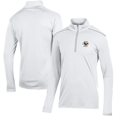 Men's White Boston College Eagles Classic Jacquard Quarter-Zip Pullover Top