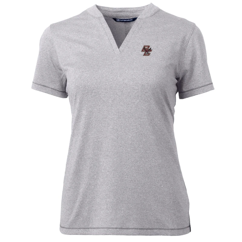 Women's Cutter & Buck Heather Gray Boston College Eagles Forge Blade V-Neck Top