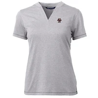 Women's Cutter & Buck Heather Gray Boston College Eagles Forge Blade V-Neck Top