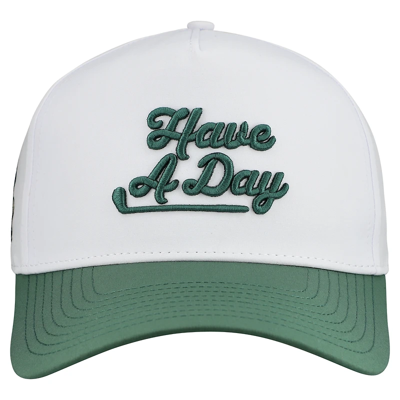 Men's Breezy Golf White/Green Boston Common Golf Have a Day Adjustable Hat