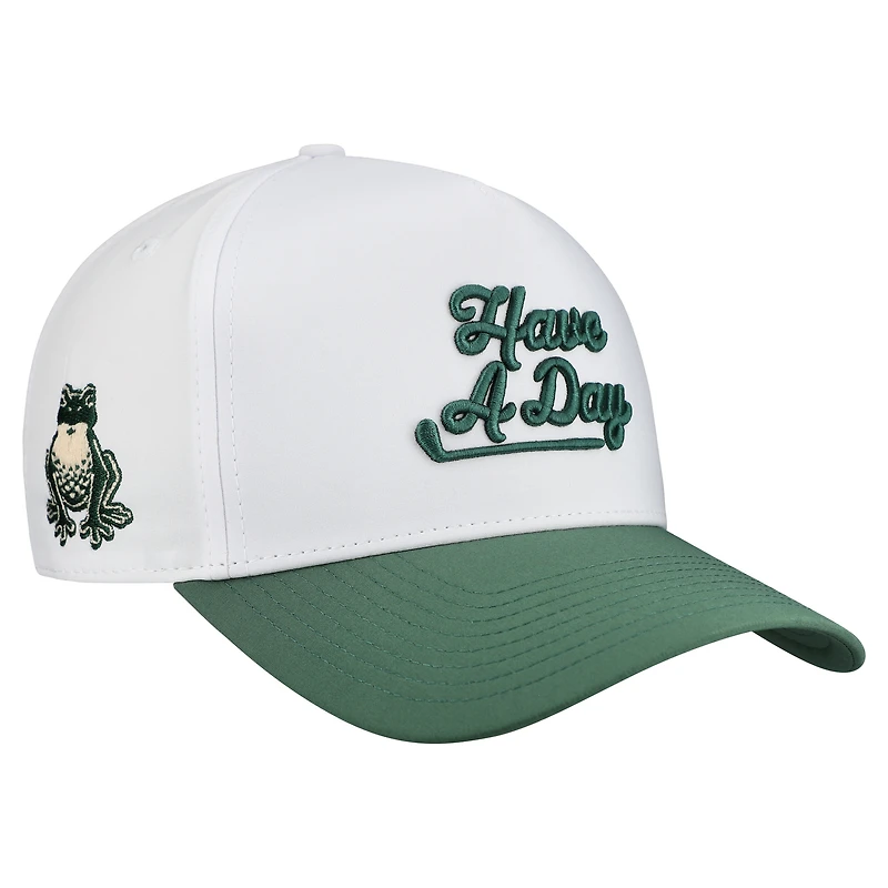 Men's Breezy Golf White/Green Boston Common Golf Have a Day Adjustable Hat
