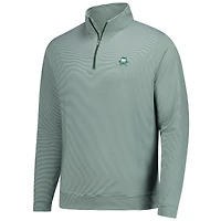Men's Peter Millar Green Boston Common Golf Perth Mini Stripe Quarter-Zip Pullover