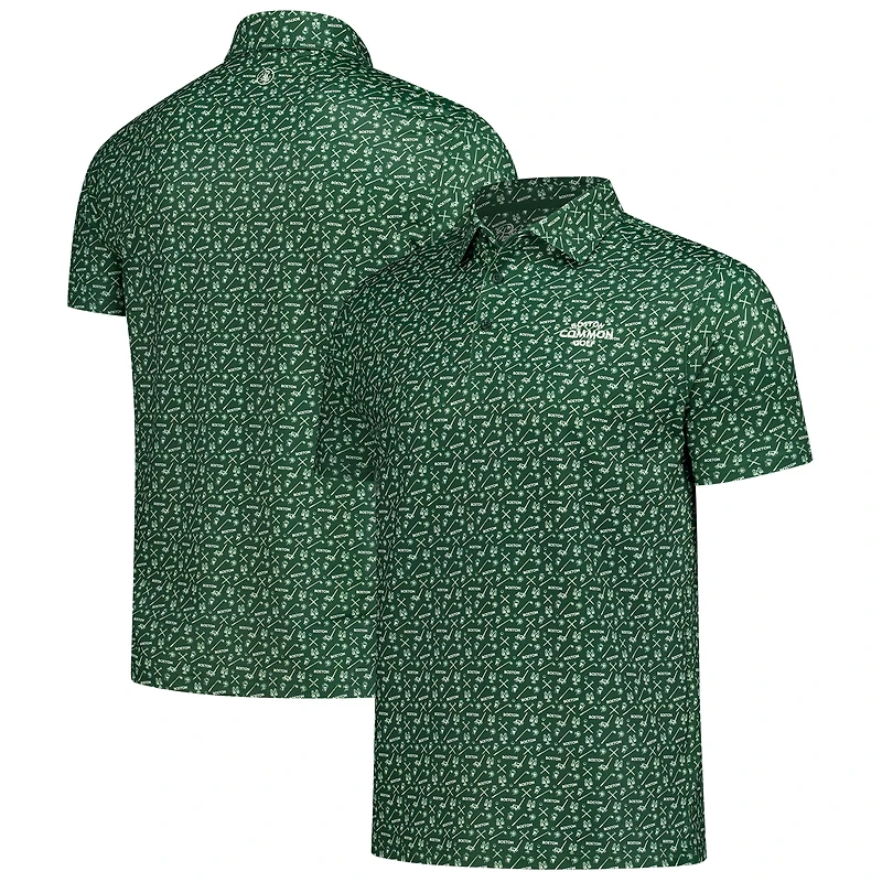 Men's TGL X Barstool Green Boston Common Golf Printed Polo