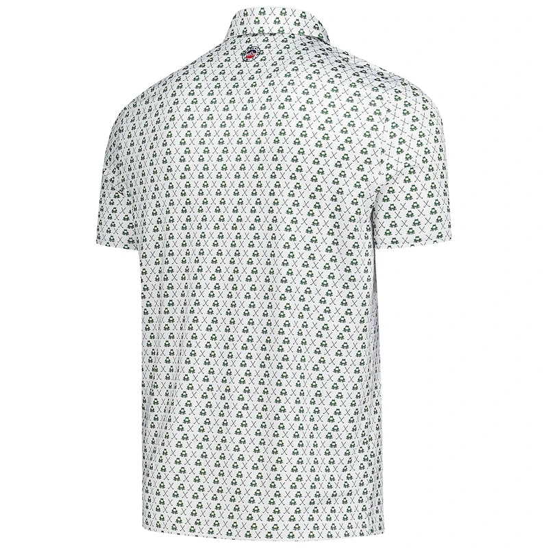 Men's White Boston Common Golf Logo Performance Polo