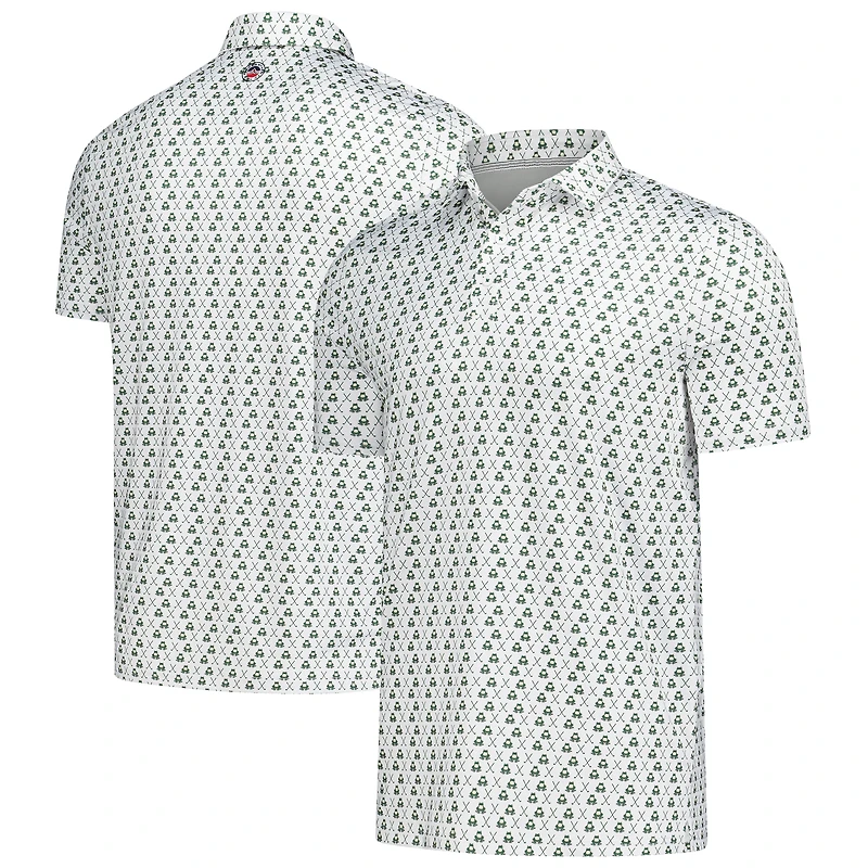 Men's White Boston Common Golf Logo Performance Polo