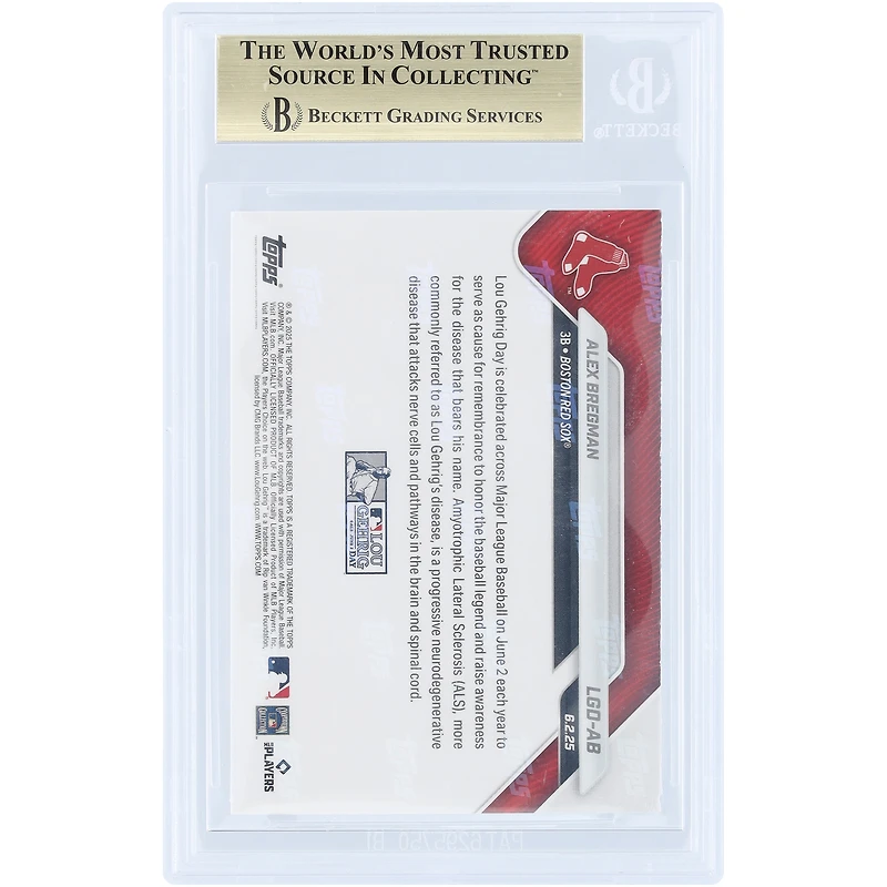 Carte Alex Bregman Boston Red Sox 2025 Topps Now Lou Gehrig Day #LGD-AB authentifiée BGS 9.5