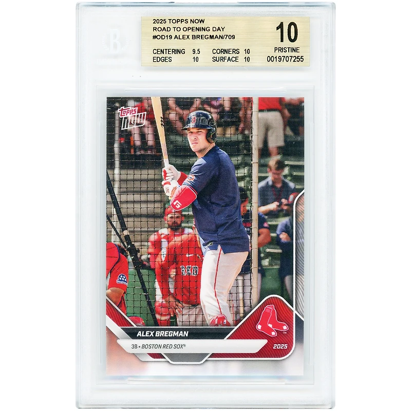 Carte Alex Bregman des Red Sox de Boston 2025 Topps Now Road to Opening Day #OD-19, authentifiée par BGS (10 cartes) - Sous-notes : 9,5, 10, 10, 10